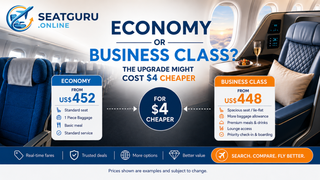 seat guru business class cheaper than economy